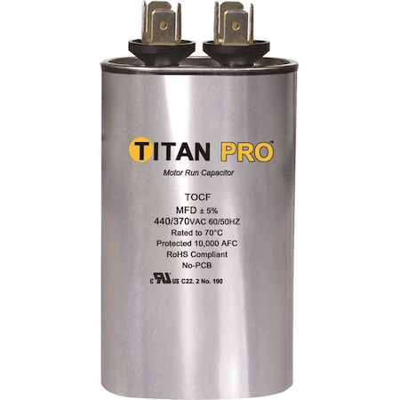 TITAN Run Capacitor 30+5 MFD 440/370-Volt Oval TOCFD305